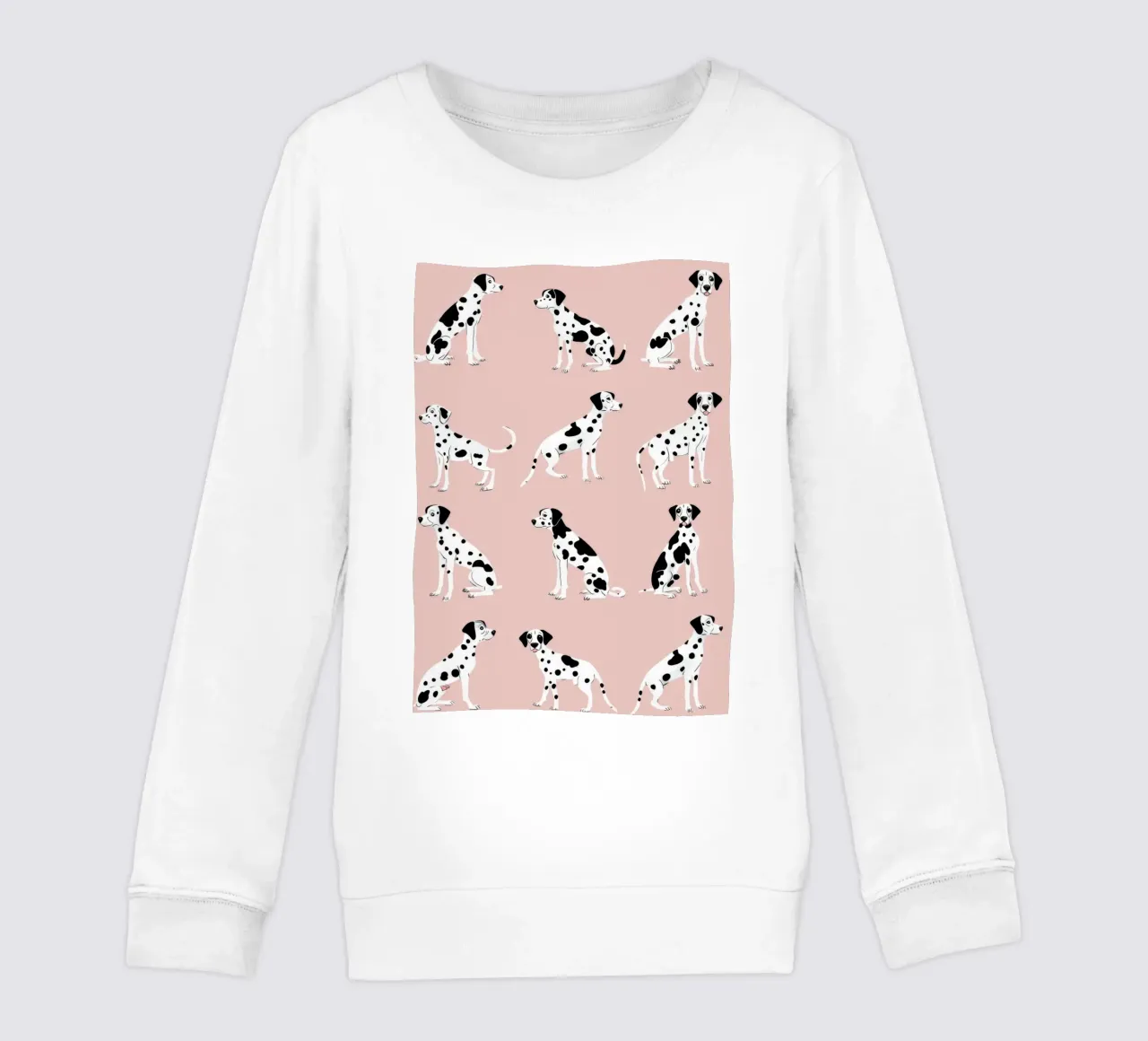 Simpatica stampa dalmata rosa per la cameretta o la stanza dei giochi dei bambini felpa bambino da Little Lola