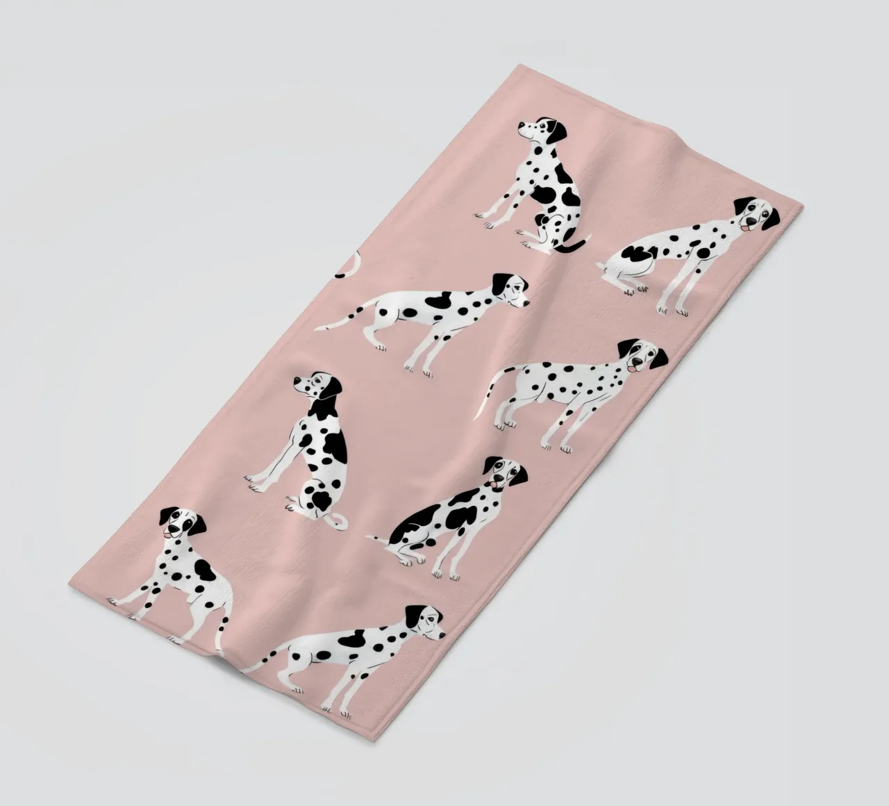Simpatica stampa dalmata rosa per la cameretta o la stanza dei giochi dei bambini telo mare da Little Lola