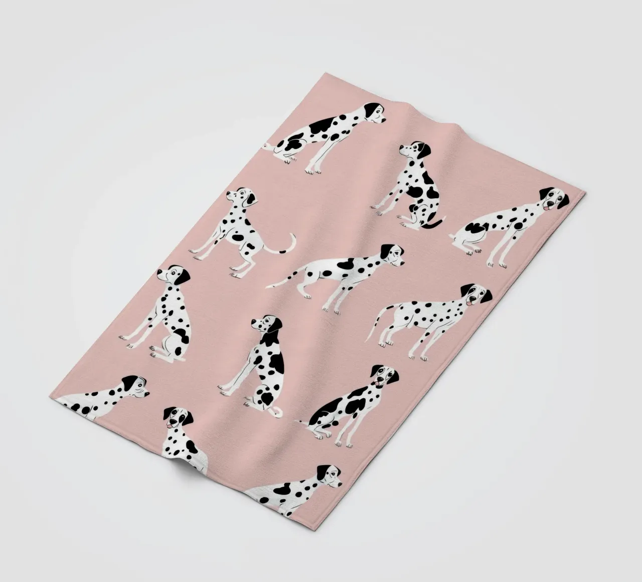 Simpatica stampa dalmata rosa per la cameretta o la stanza dei giochi dei bambini coperta in pile da Little Lola