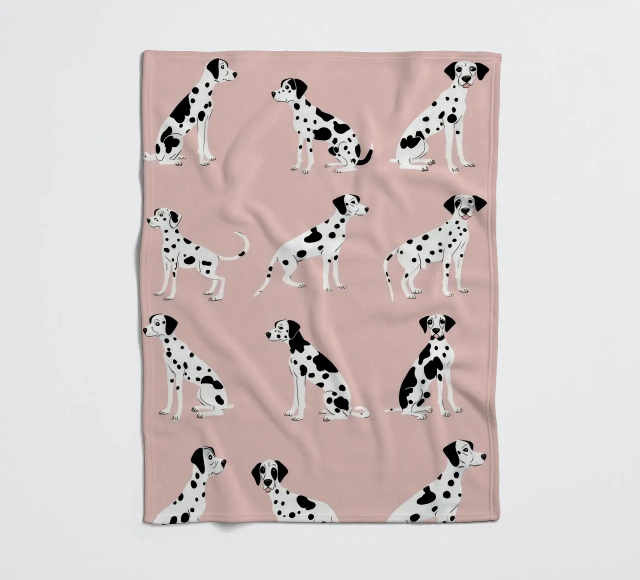 Simpatica stampa dalmata rosa per la cameretta o la stanza dei giochi dei bambini coperta in pile da Little Lola