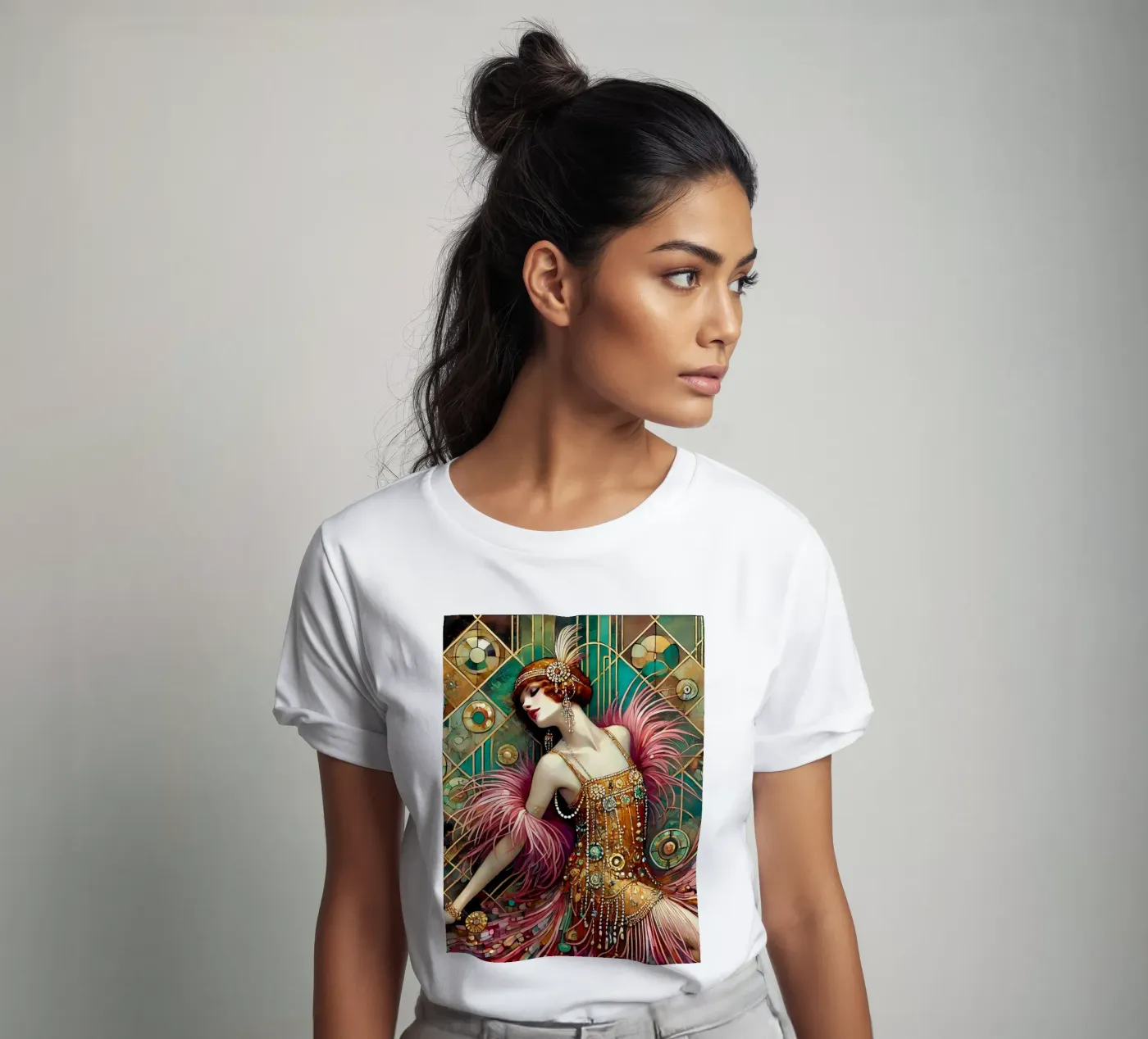 Flapper Dancer t-shirt da Art-Nouveau-Dsg