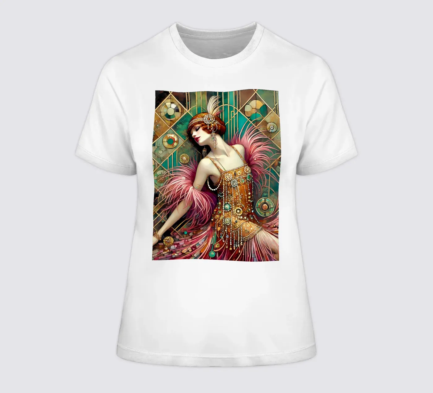 Flapper Dancer t-shirt da donna da Art-Nouveau-Dsg