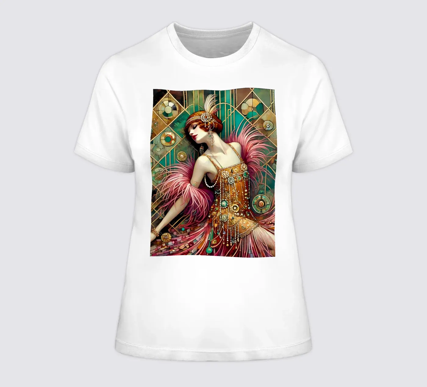 Flapper Dancer t-shirt da donna da Art-Nouveau-Dsg