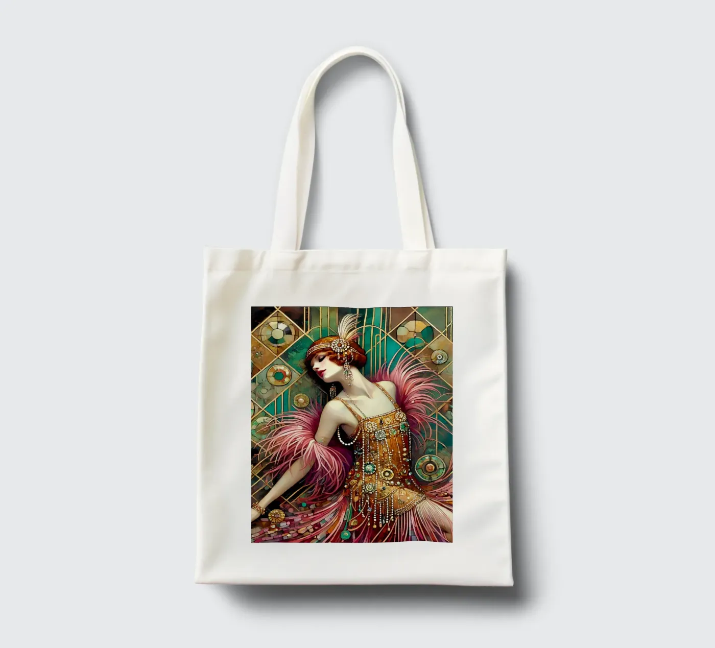 Flapper Dancer borsa in juta da Art-Nouveau-Dsg