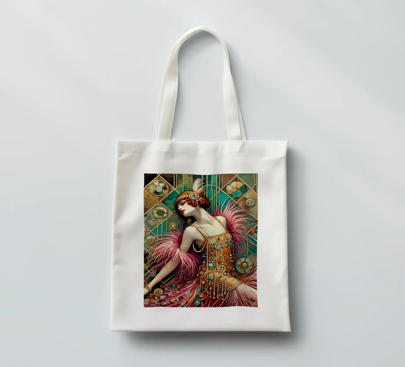Flapper Dancer borsa in juta da Art-Nouveau-Dsg