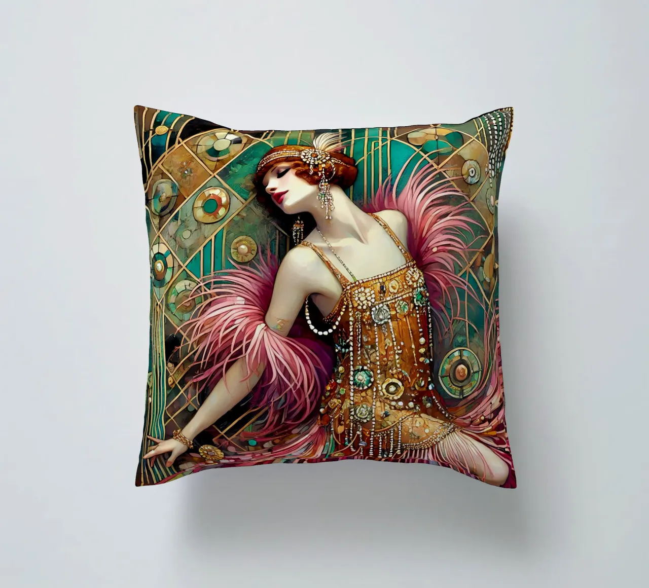 Flapper Dancer cuscino da Art-Nouveau-Dsg