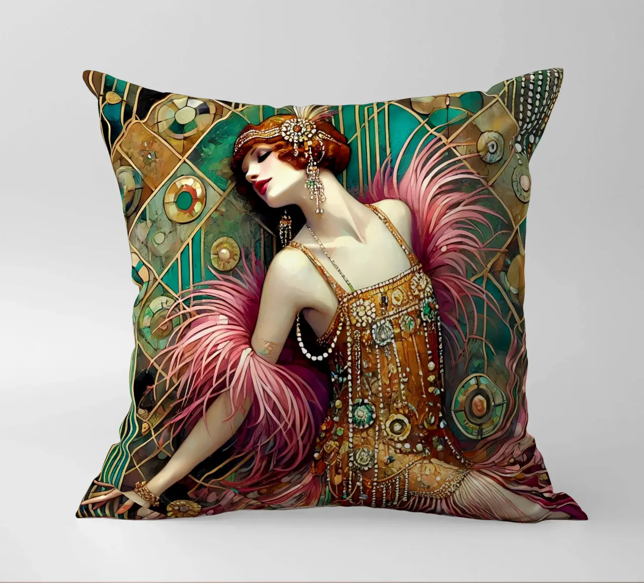 Flapper Dancer cuscino da Art-Nouveau-Dsg