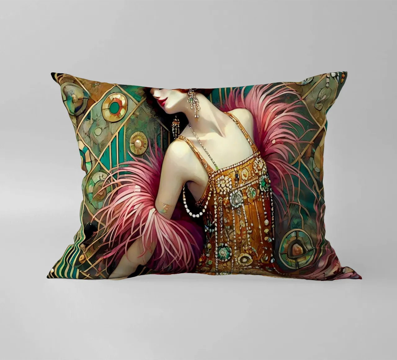 Flapper Dancer cuscino da Art-Nouveau-Dsg