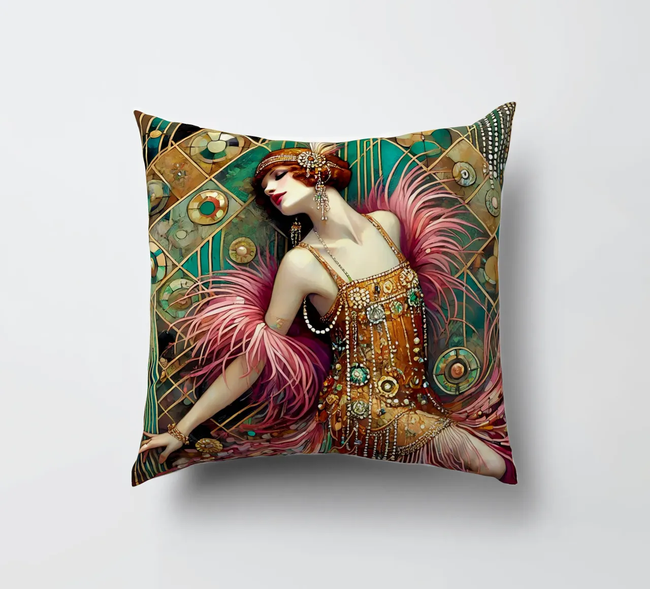 Flapper Dancer cuscino da Art-Nouveau-Dsg