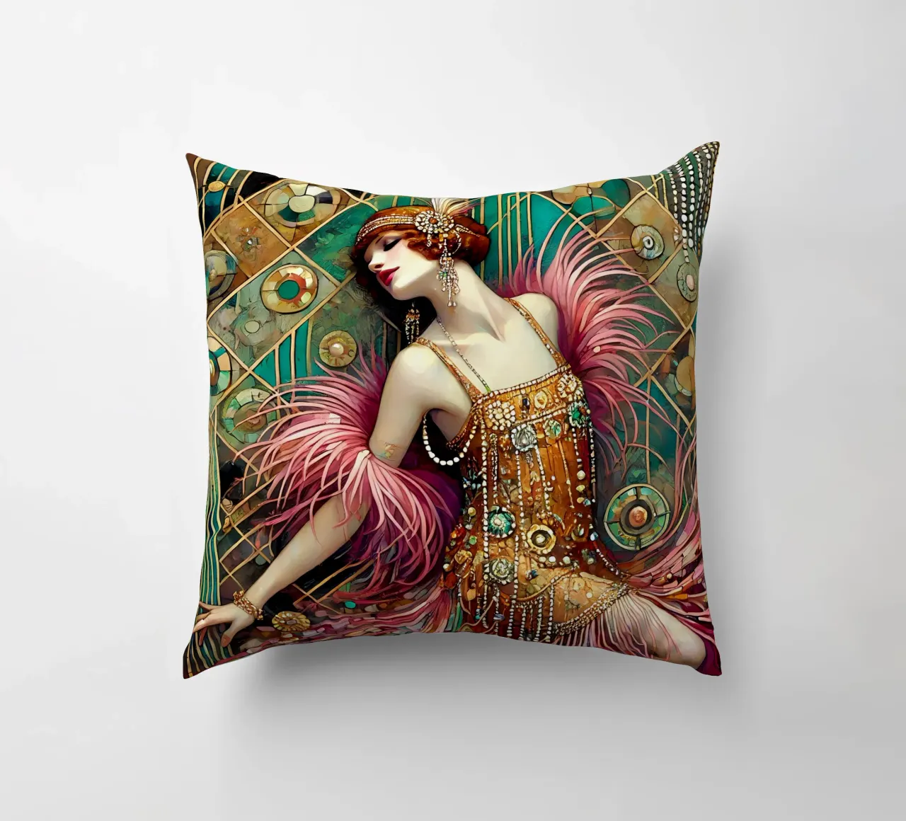 Flapper Dancer cuscino da Art-Nouveau-Dsg