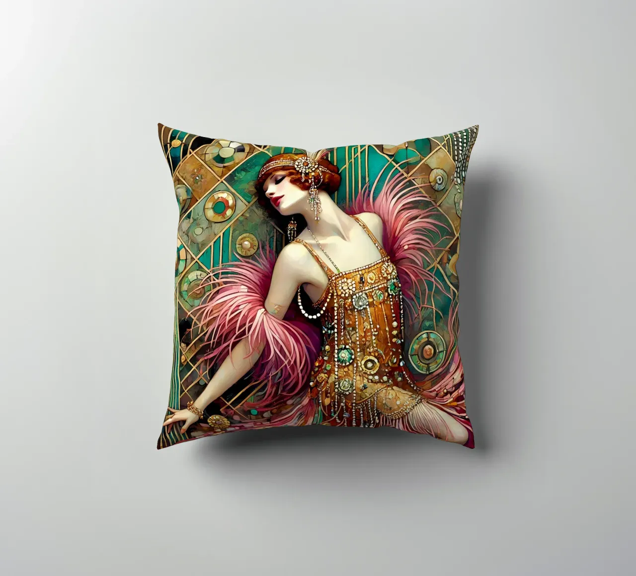 Flapper Dancer cuscino da Art-Nouveau-Dsg