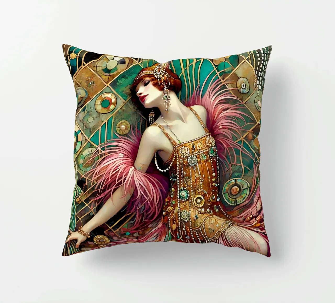 Flapper Dancer cuscino da Art-Nouveau-Dsg