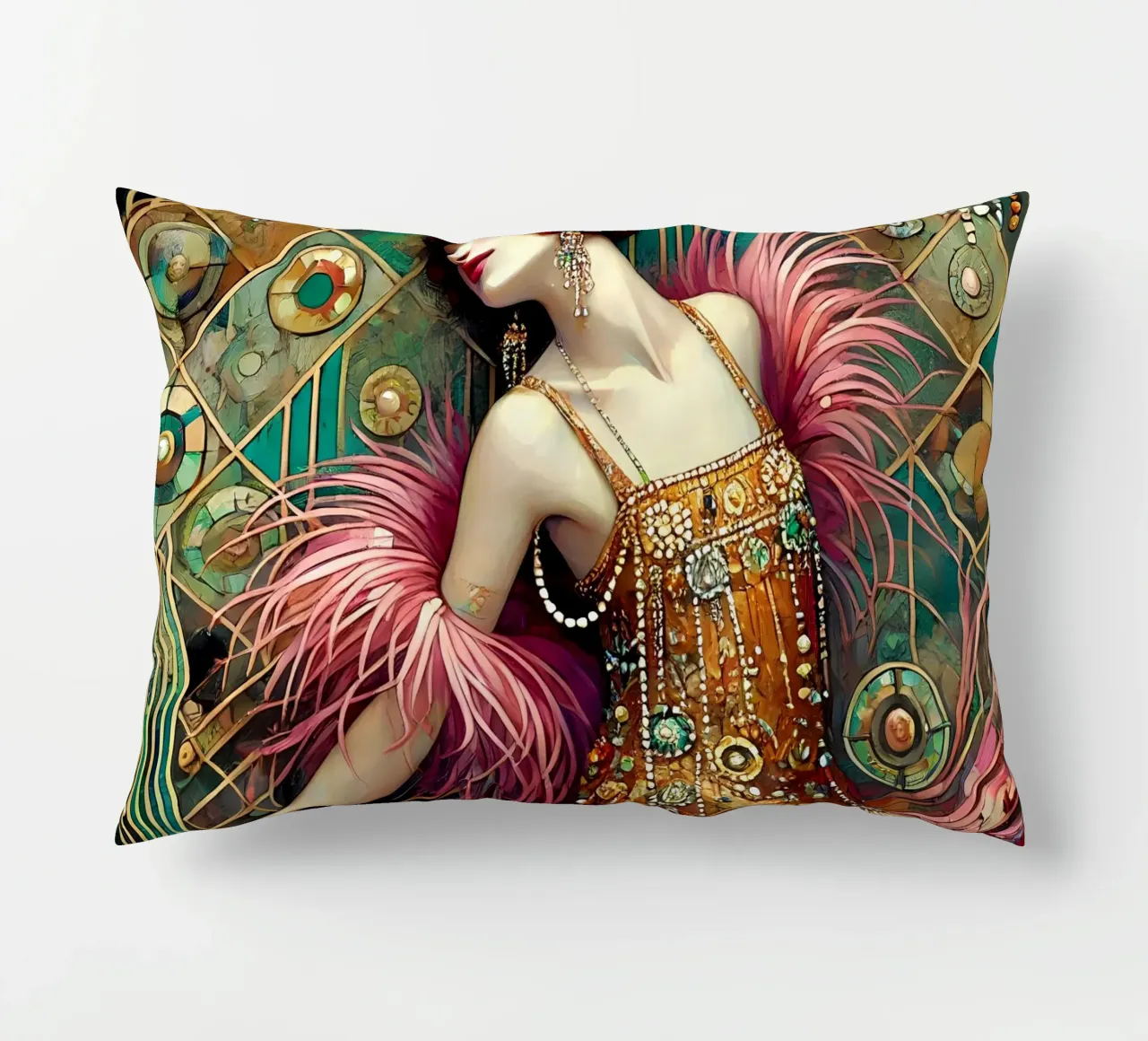 Flapper Dancer cuscino da Art-Nouveau-Dsg