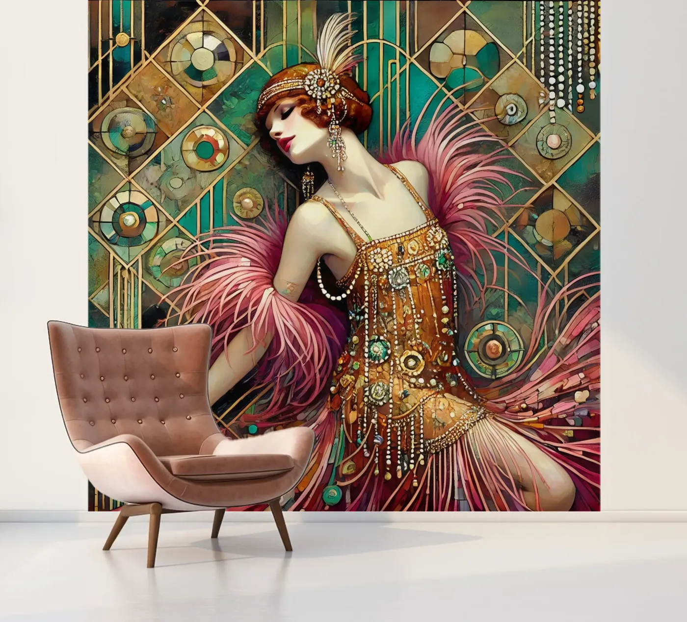 Flapper Dancer fotobehang van Art-Nouveau-Dsg