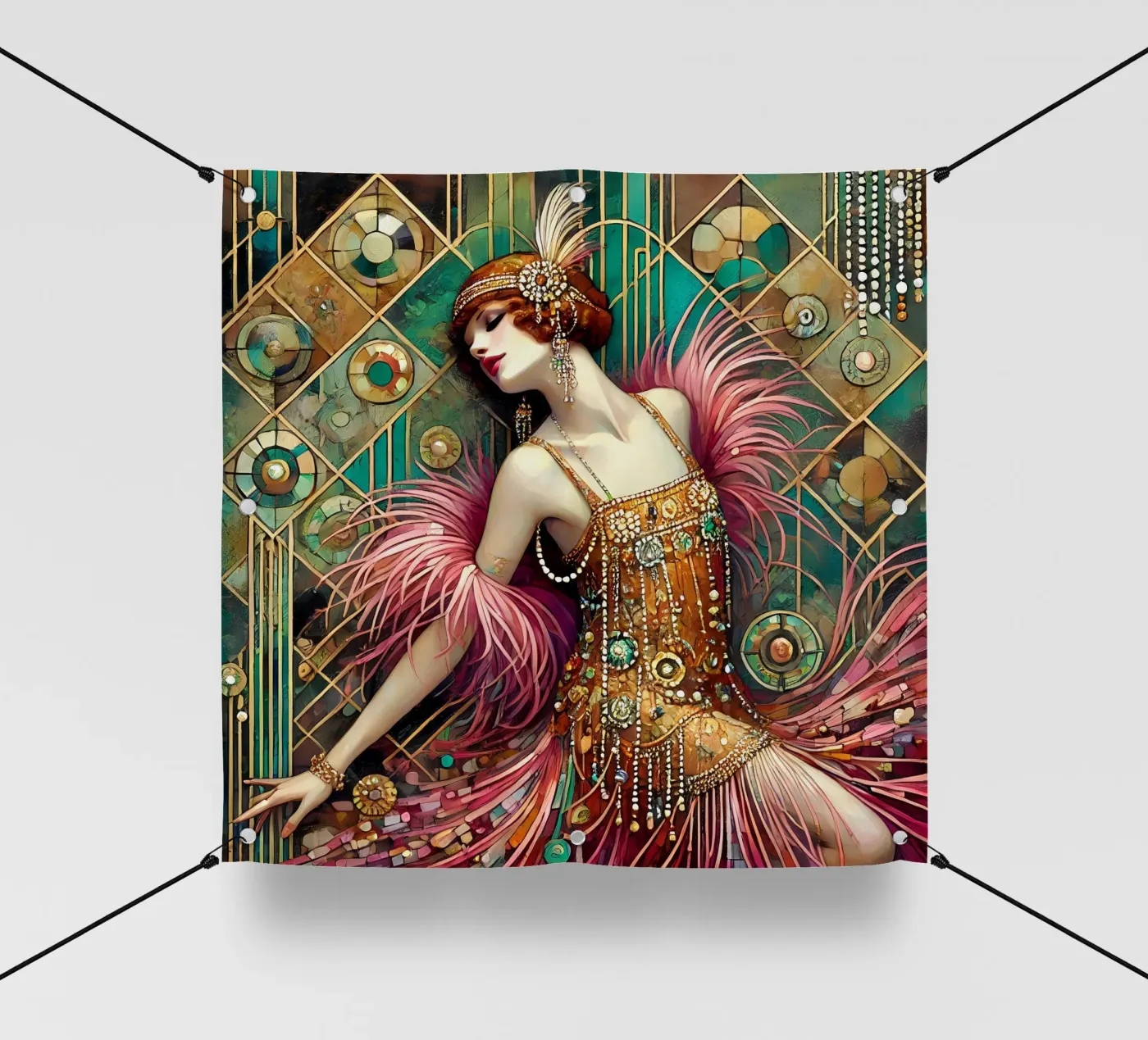 Flapper Dancer telo in pvc da Art-Nouveau-Dsg