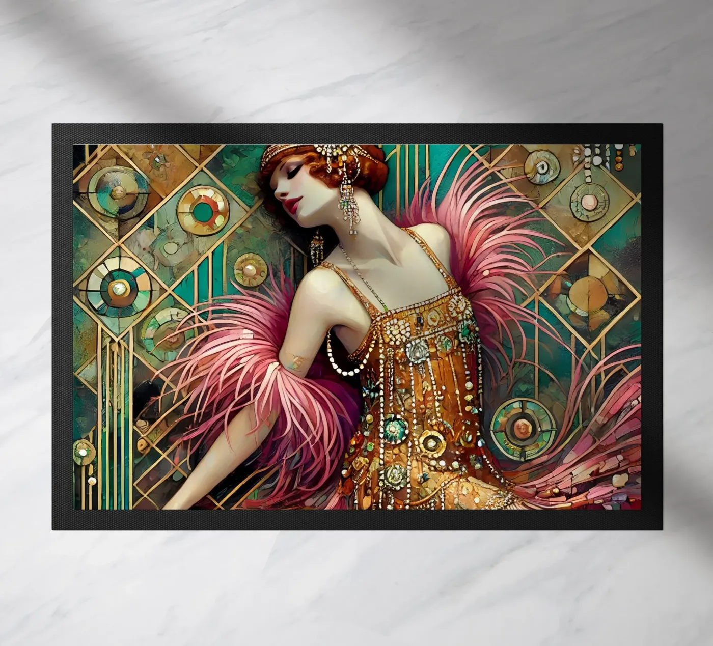 Flapper Dancer doormat by Art-Nouveau-Dsg