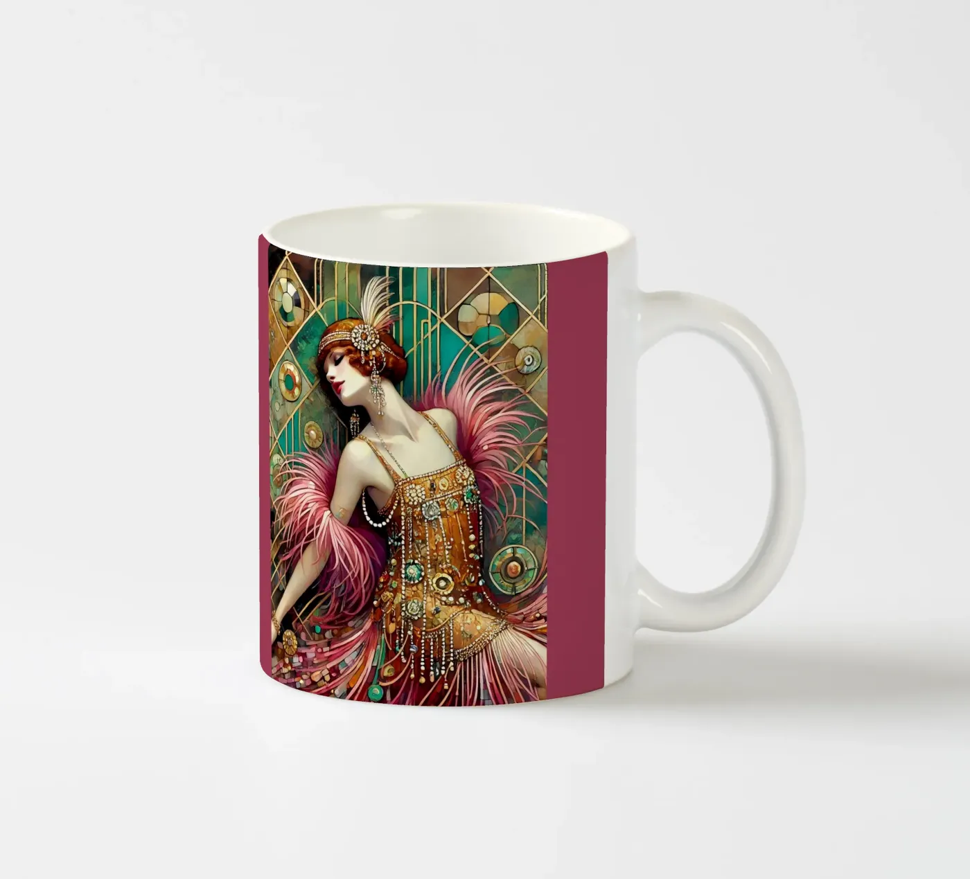 Flapper Dancer ceramic mug by Art-Nouveau-Dsg