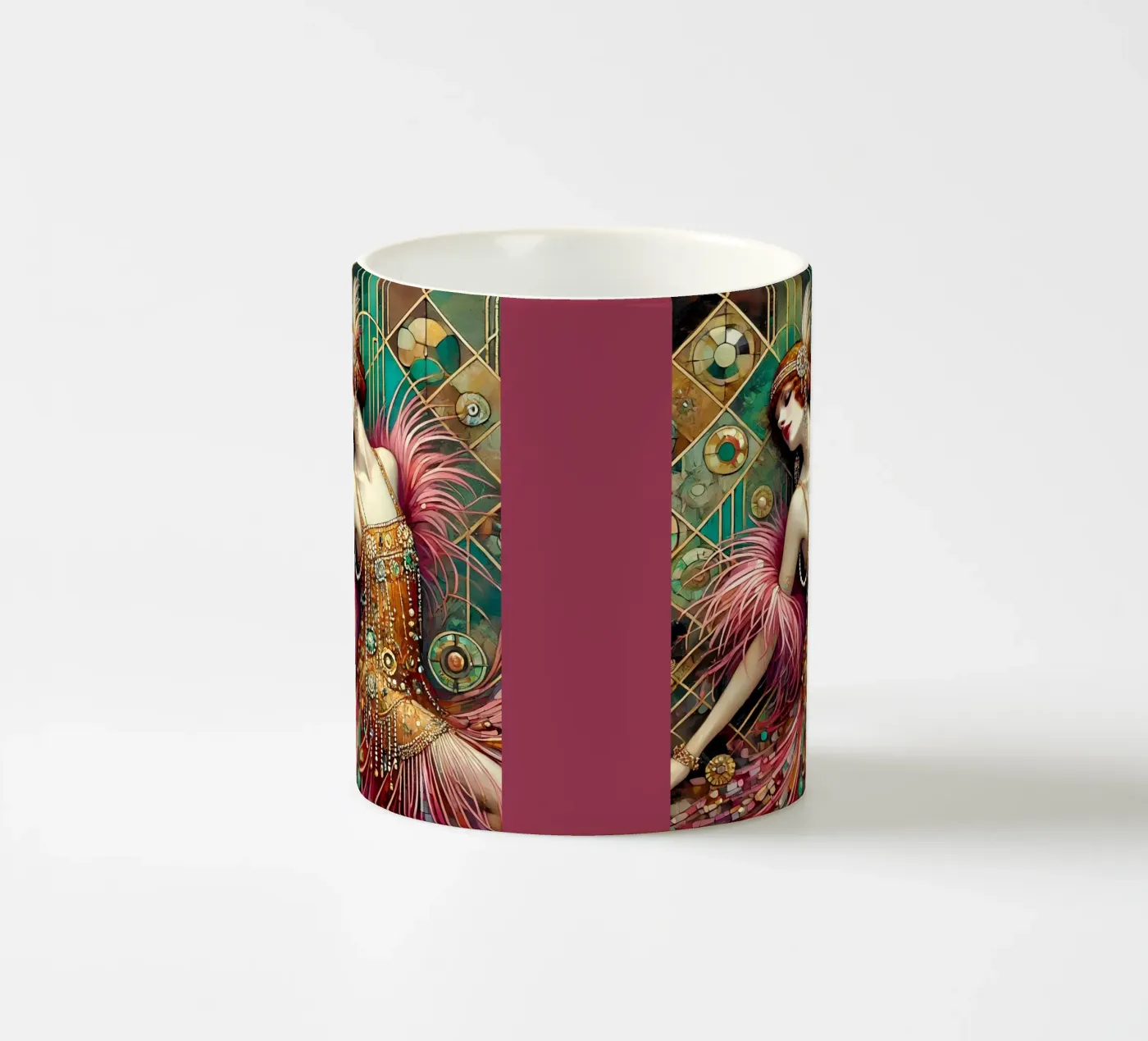 Flapper Dancer ceramic mug by Art-Nouveau-Dsg