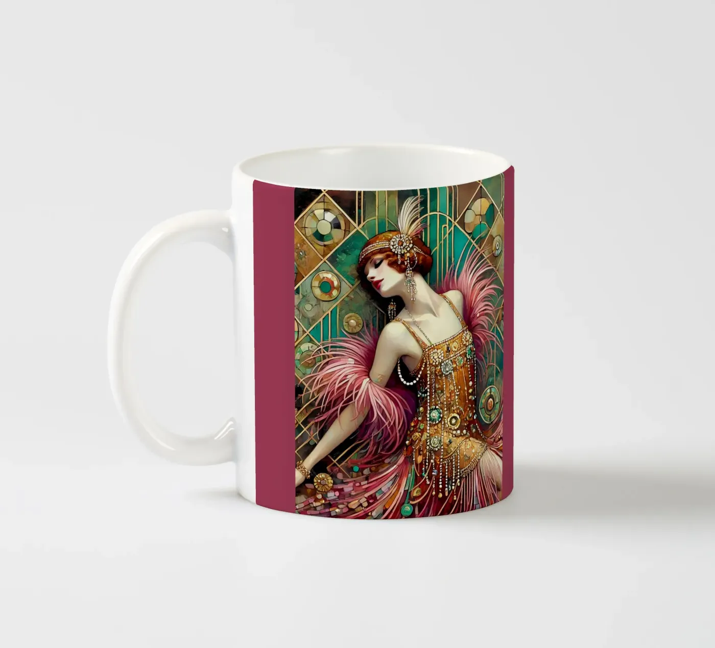Flapper Dancer ceramic mug by Art-Nouveau-Dsg