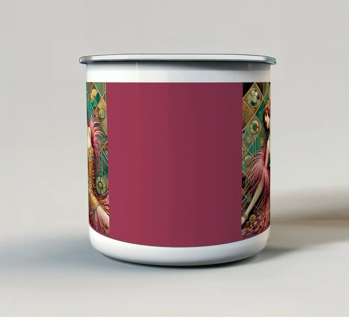 Flapper Dancer Emaille Tasse von Art-Nouveau-Dsg