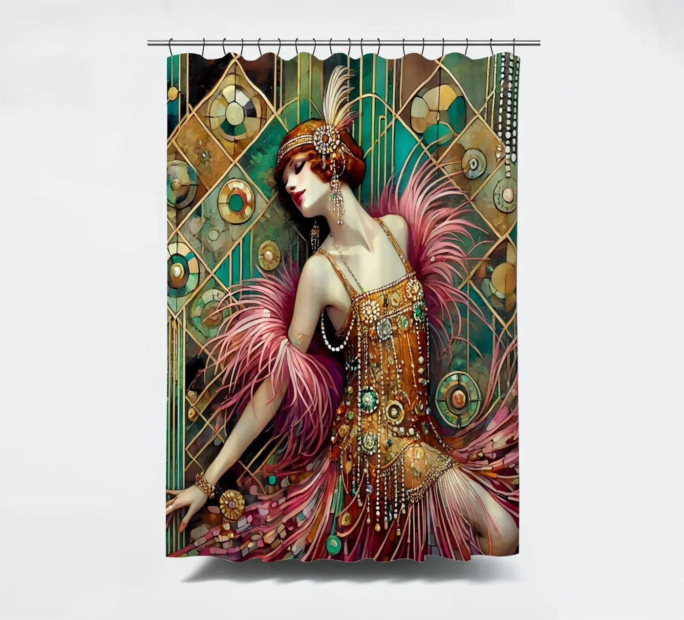 Flapper Dancer tenda da doccia da Art-Nouveau-Dsg