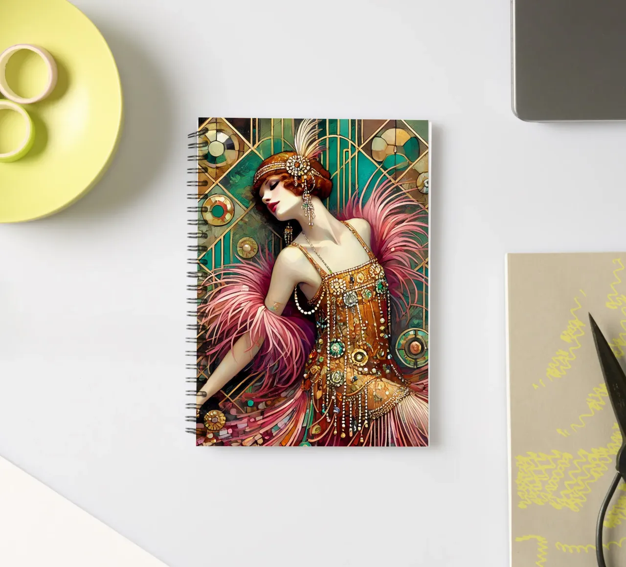 Flapper Dancer spiral notebook by Art-Nouveau-Dsg