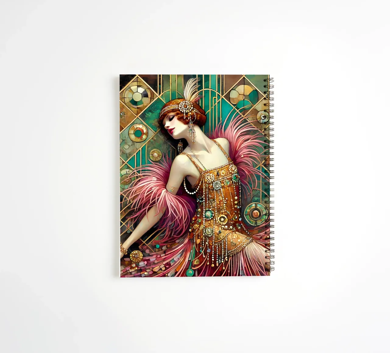 Flapper Dancer spiral notebook by Art-Nouveau-Dsg