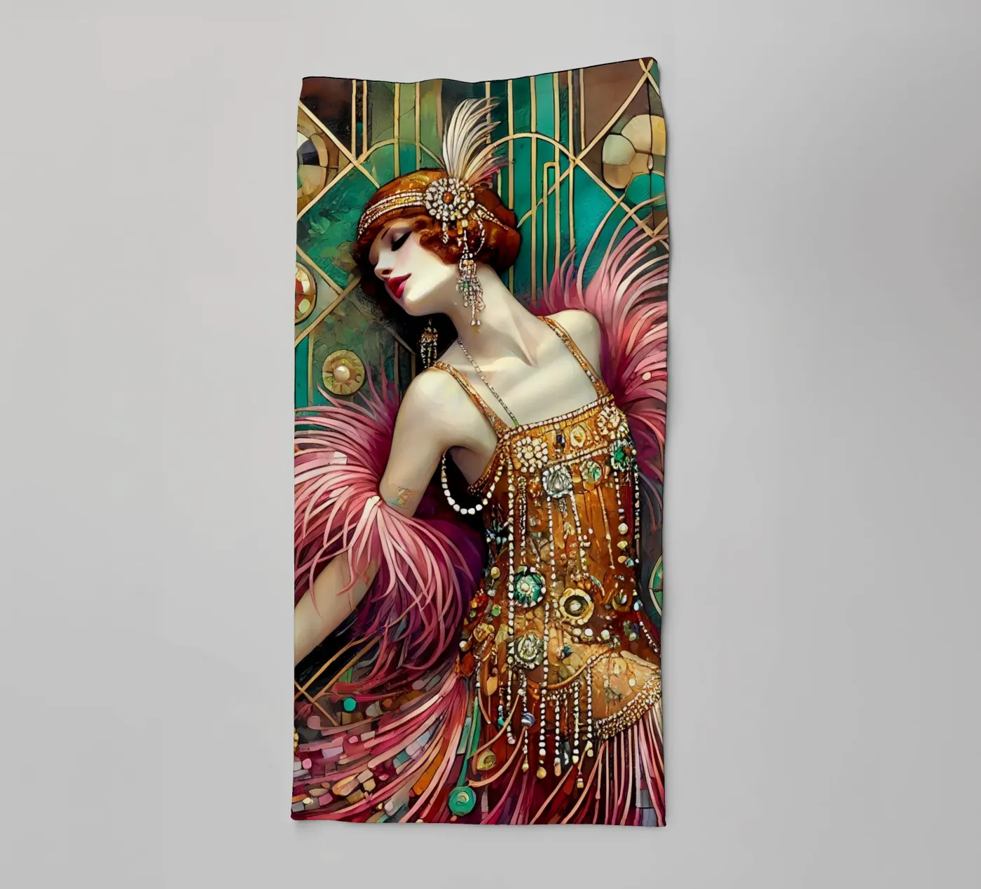 Flapper Dancer badhanddoek van Art-Nouveau-Dsg