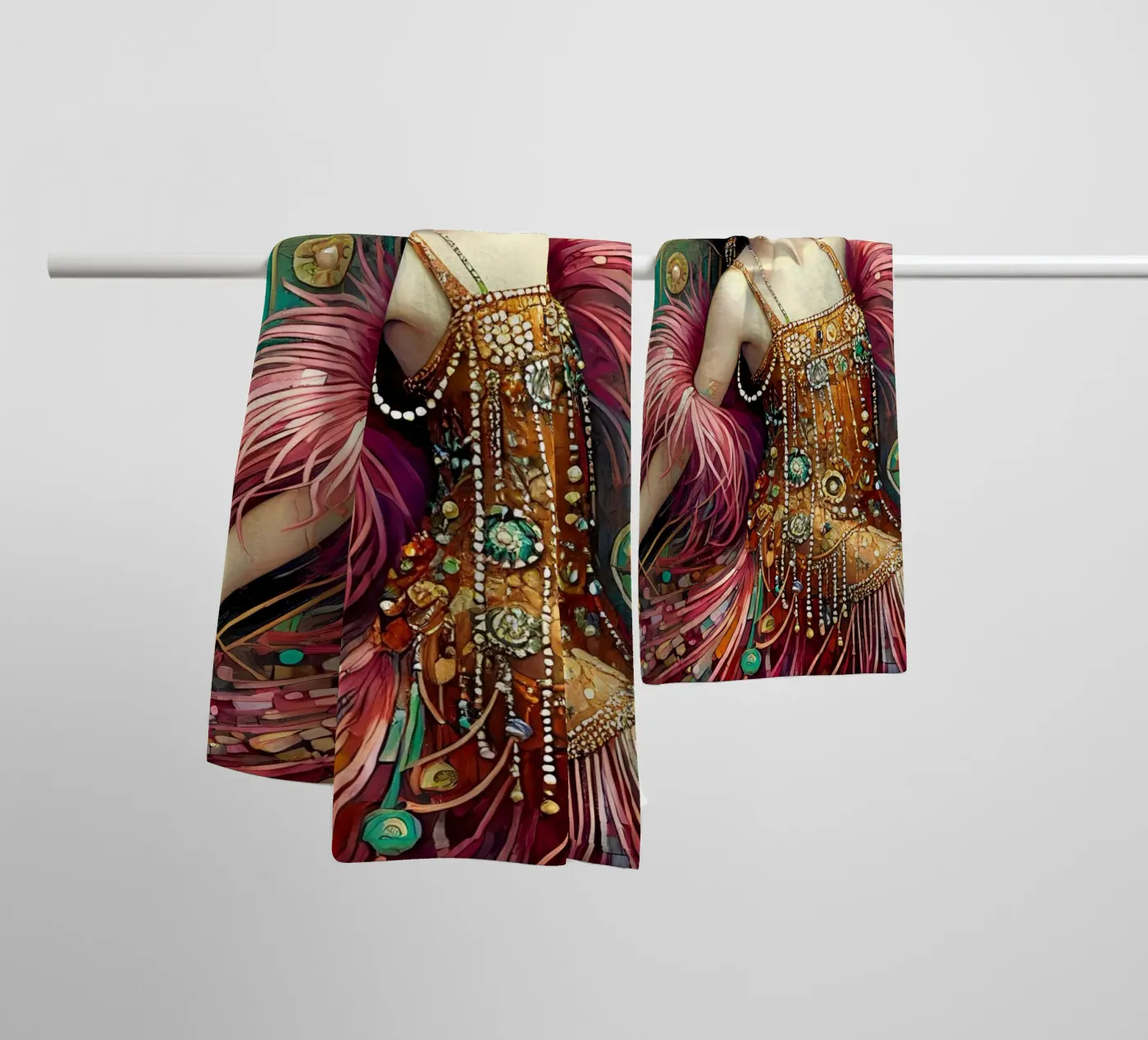 Flapper Dancer badhanddoek van Art-Nouveau-Dsg