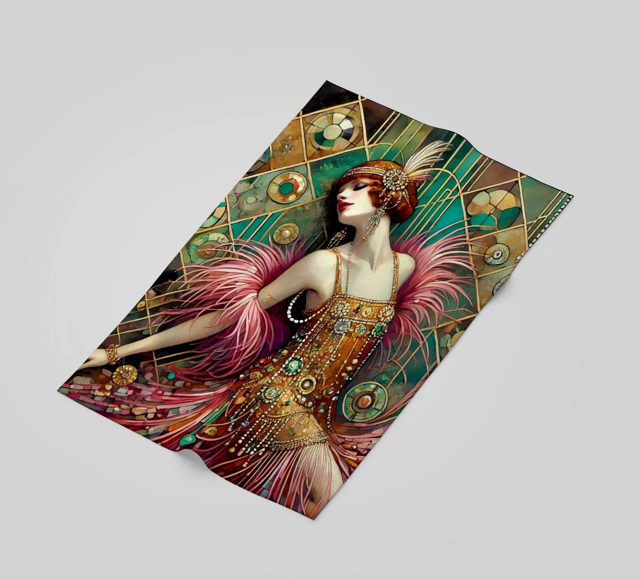 Flapper Dancer telo mare da Art-Nouveau-Dsg