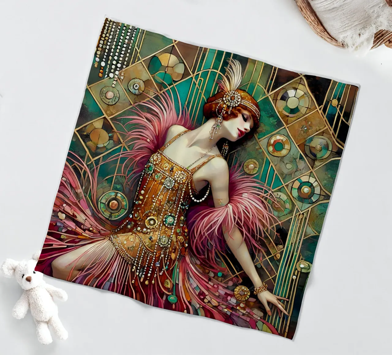 Flapper Dancer coperta in pile da Art-Nouveau-Dsg