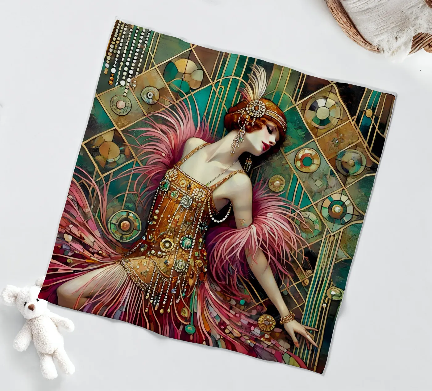 Flapper Dancer Fleecedecke von Art-Nouveau-Dsg