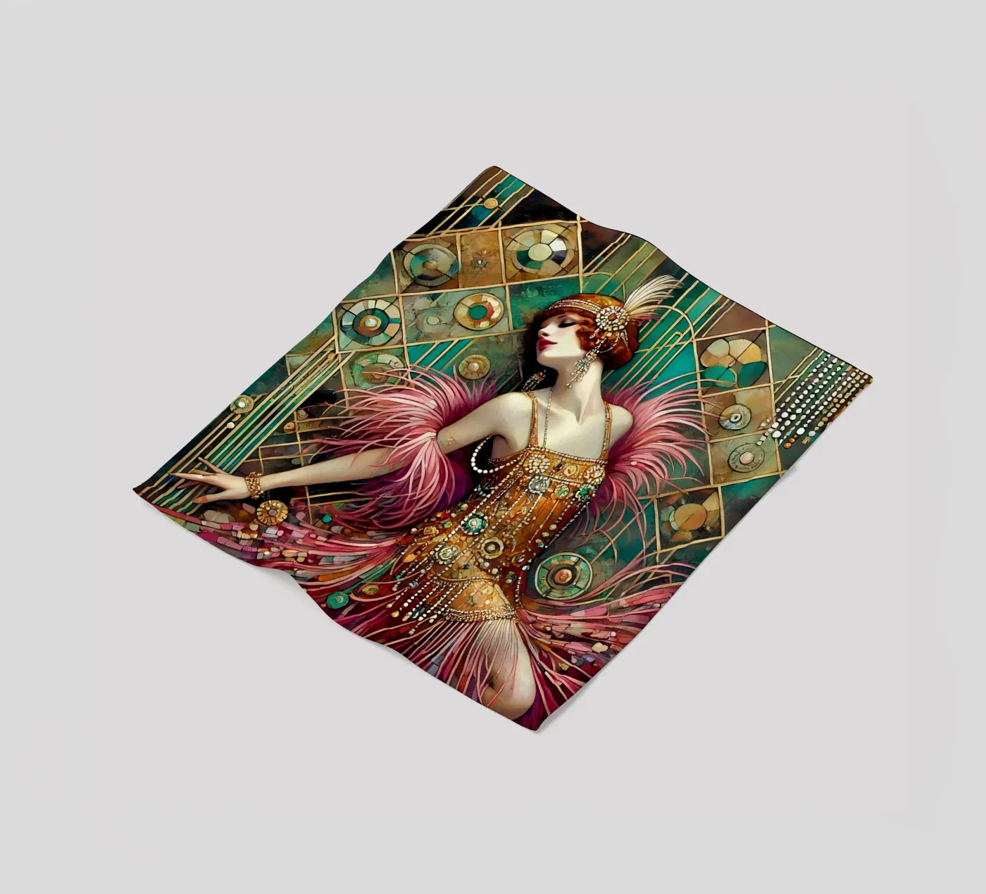 Flapper Dancer Fleecedecke von Art-Nouveau-Dsg