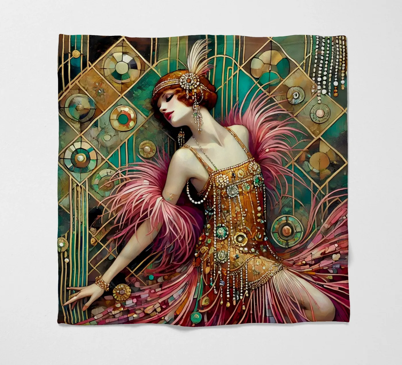 Flapper Dancer Fleecedecke von Art-Nouveau-Dsg