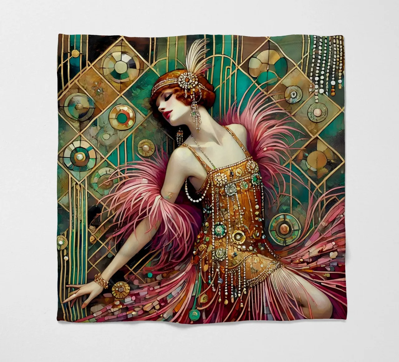 Flapper Dancer fleecedeken van Art-Nouveau-Dsg