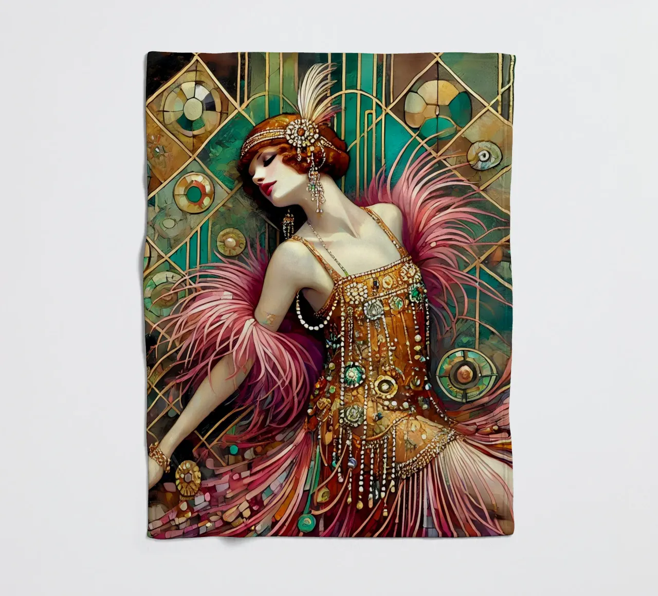 Flapper Dancer fleecedeken van Art-Nouveau-Dsg