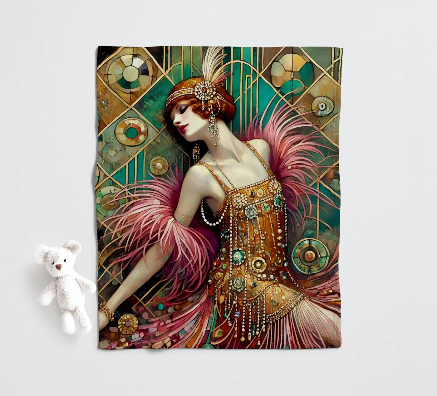 Flapper Dancer Fleecedecke von Art-Nouveau-Dsg
