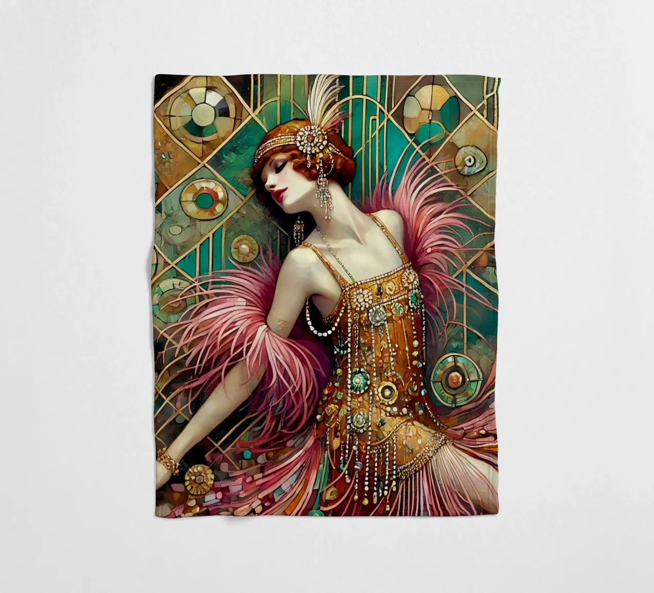 Flapper Dancer fleecedeken van Art-Nouveau-Dsg