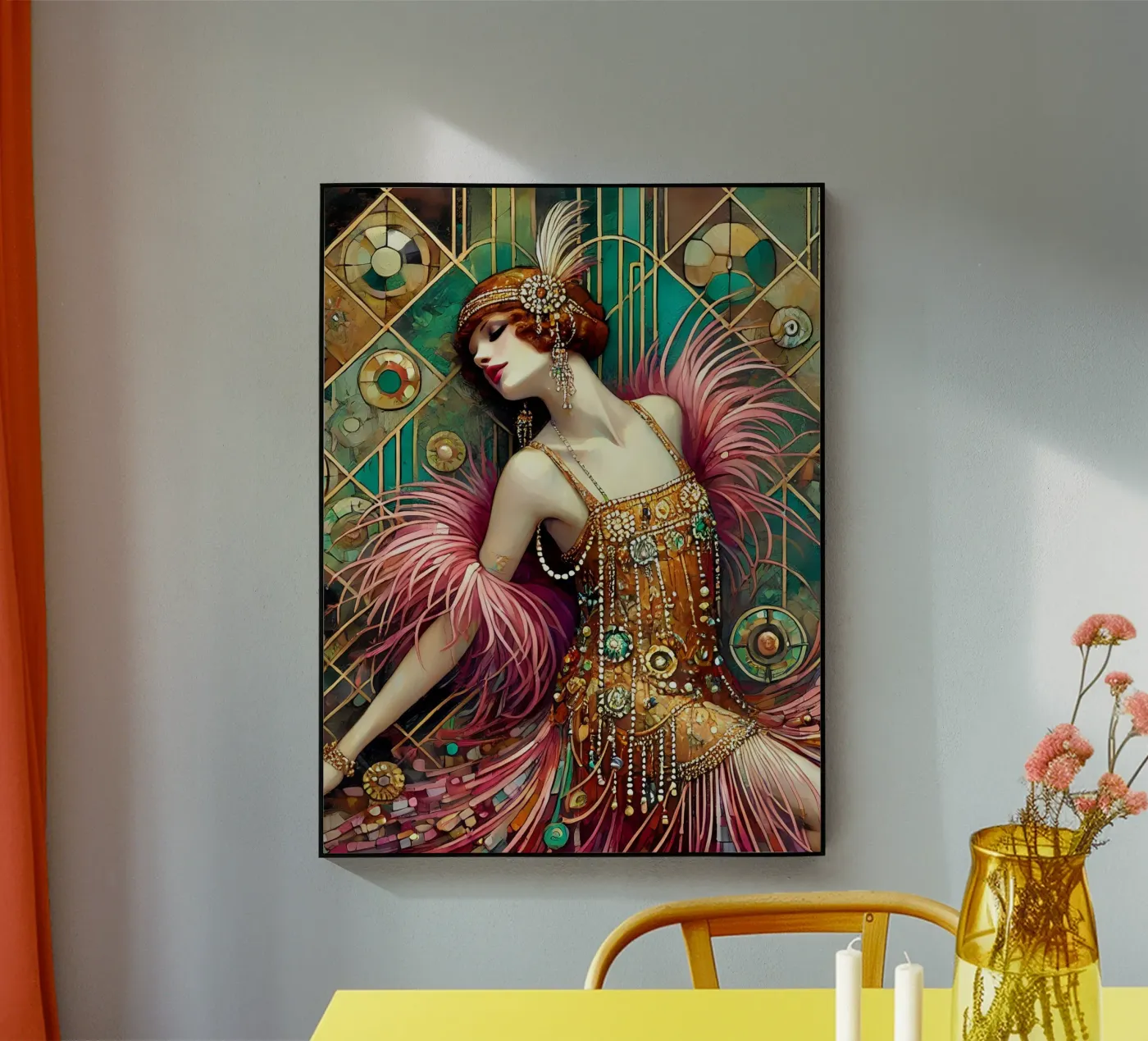 Flapper Dancer plexiglas de Art-Nouveau-Dsg