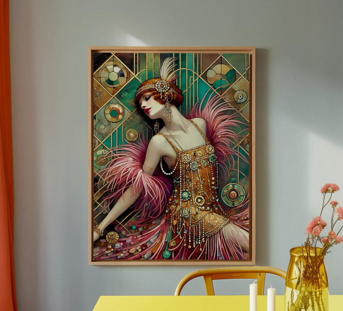 Flapper Dancer tela da Art-Nouveau-Dsg