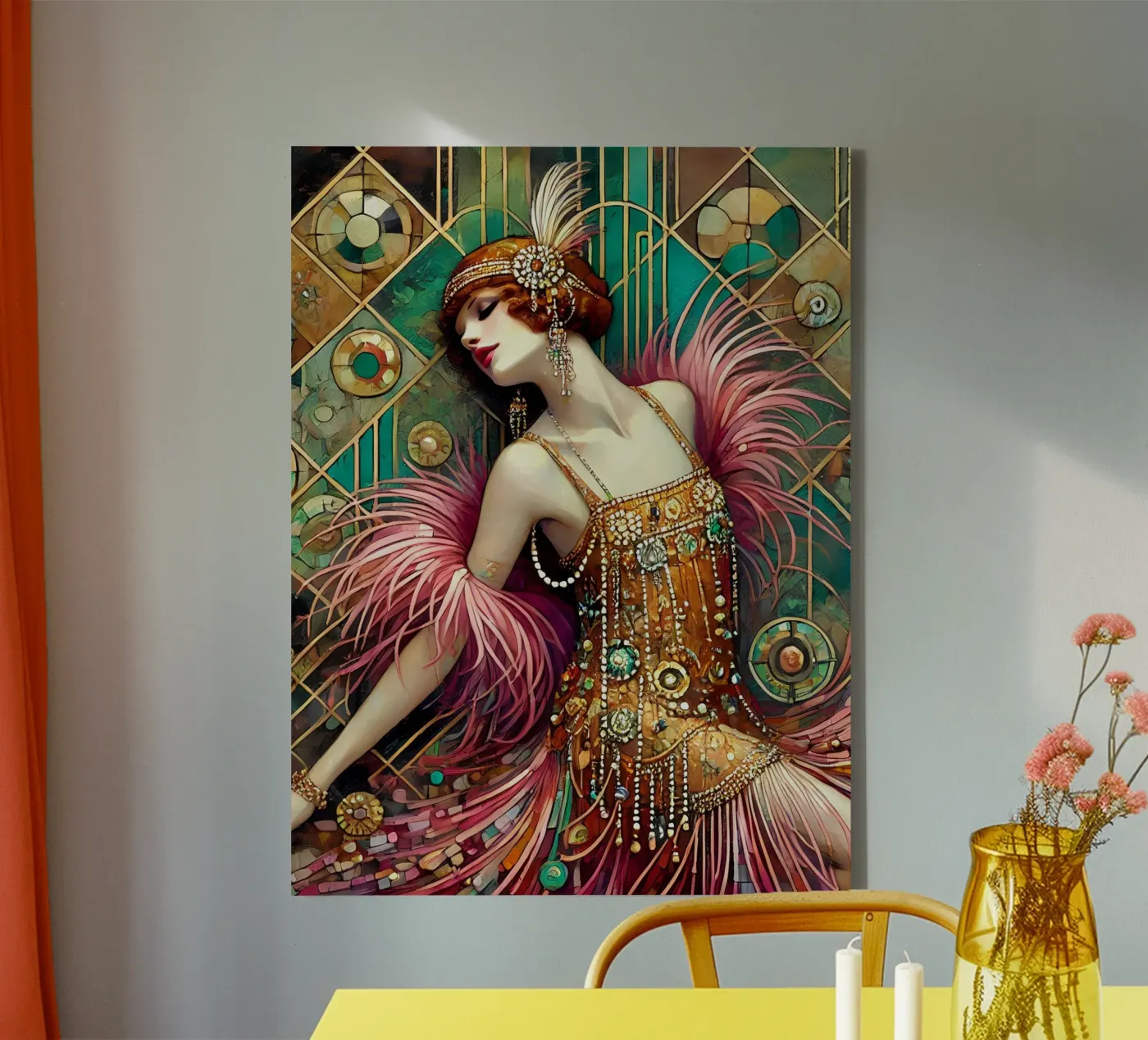 Flapper Dancer Leinwand von Art-Nouveau-Dsg
