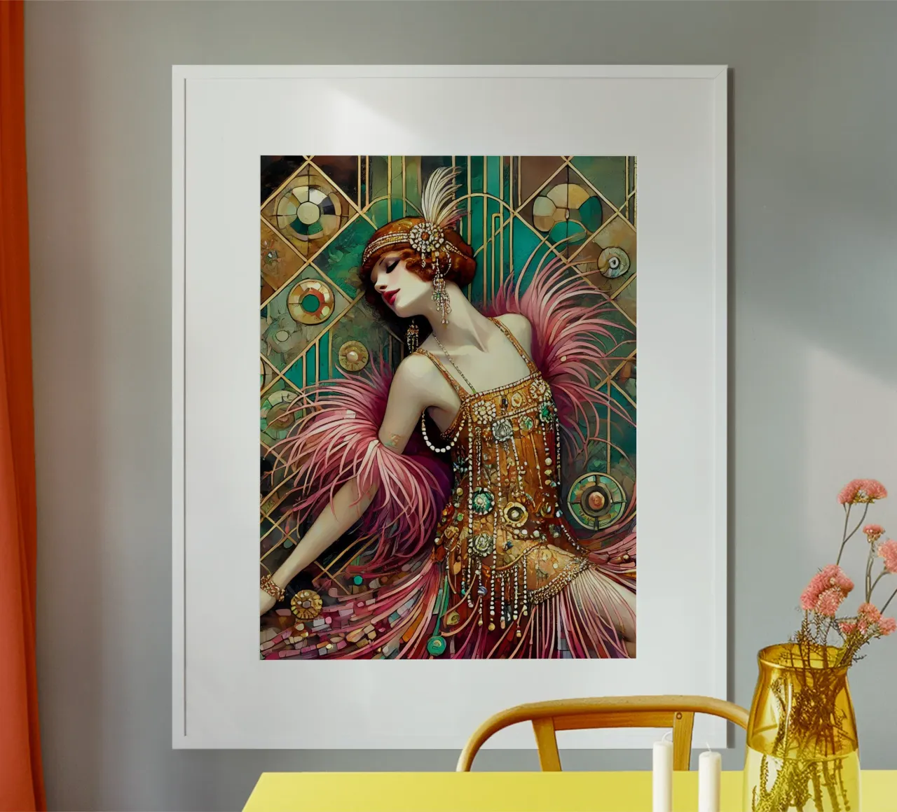 Flapper Dancer carta hahnemühle da Art-Nouveau-Dsg