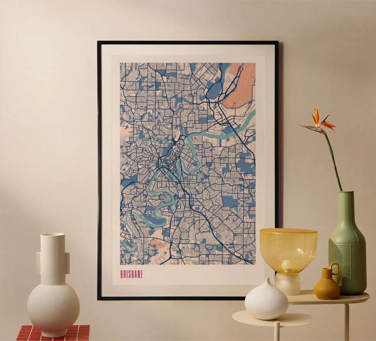 Brisbane senza tempo poster con telaio in plastica da MOOODZART