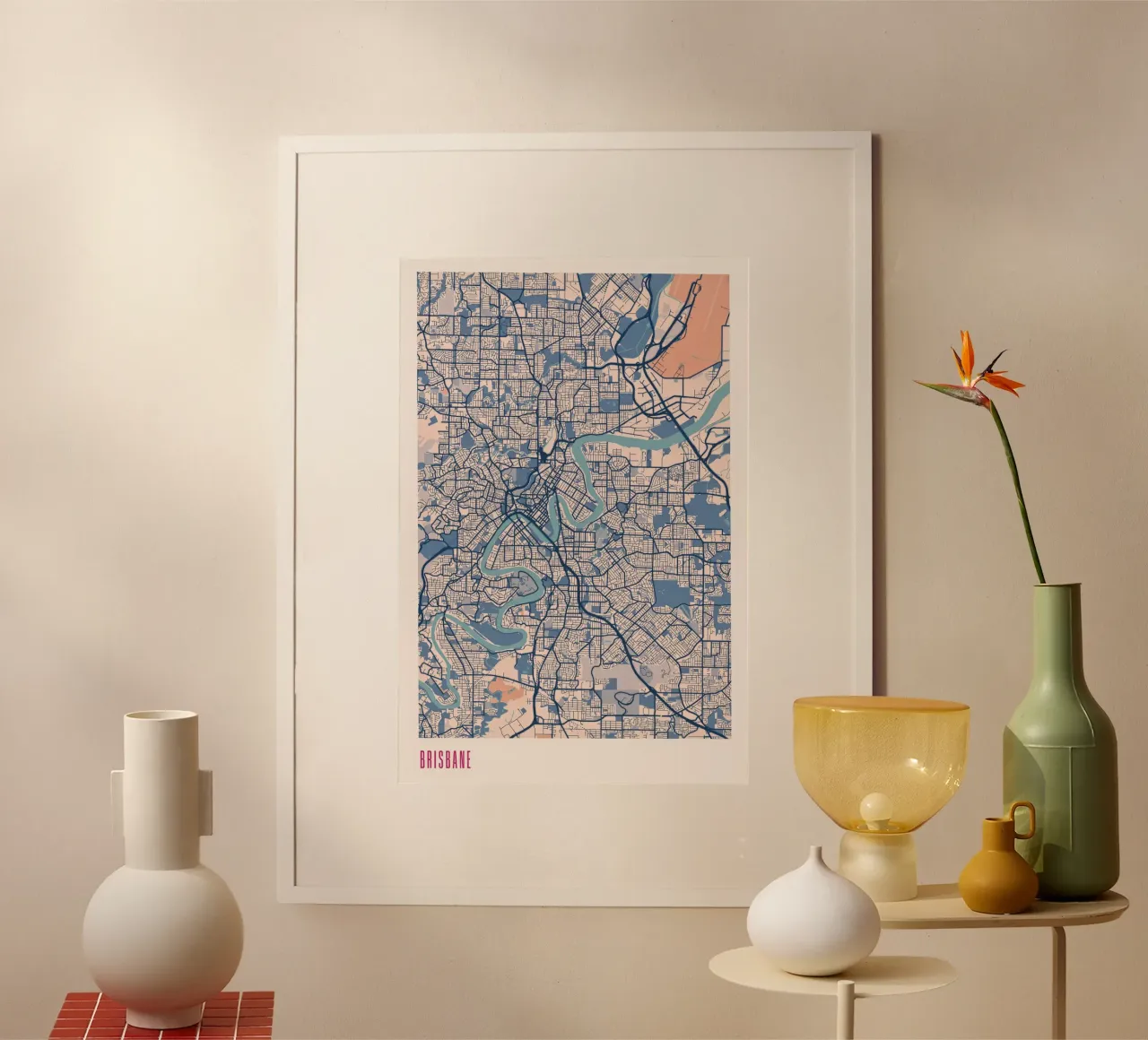 Brisbane senza tempo poster con telaio in plastica da MOOODZART