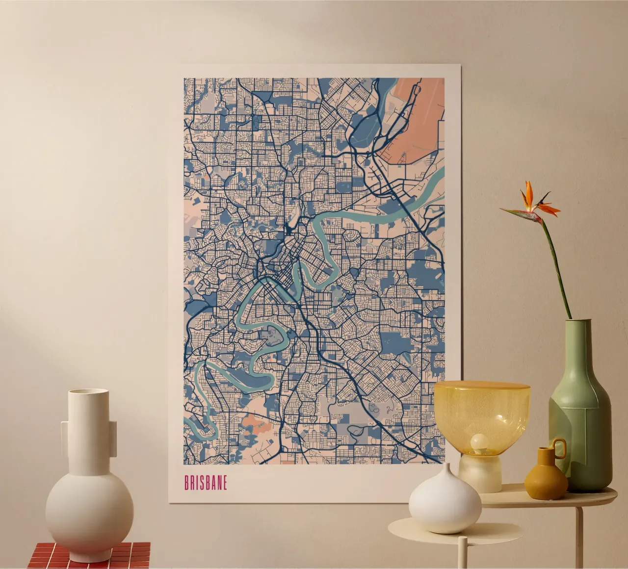 Brisbane senza tempo poster con telaio in plastica da MOOODZART