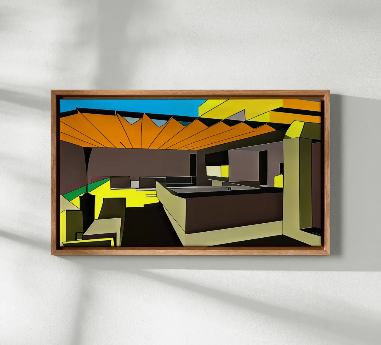 Lounge della piscina tela con Cornice a cassetta da Abstract Art by LK