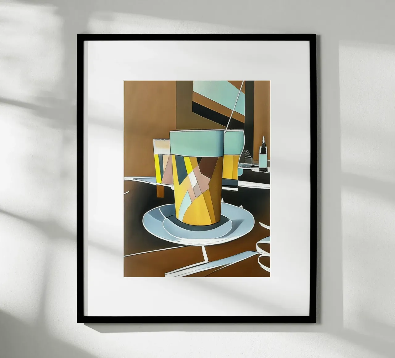 Latte Macchiato poster con telaio in legno da Abstract Art by LK