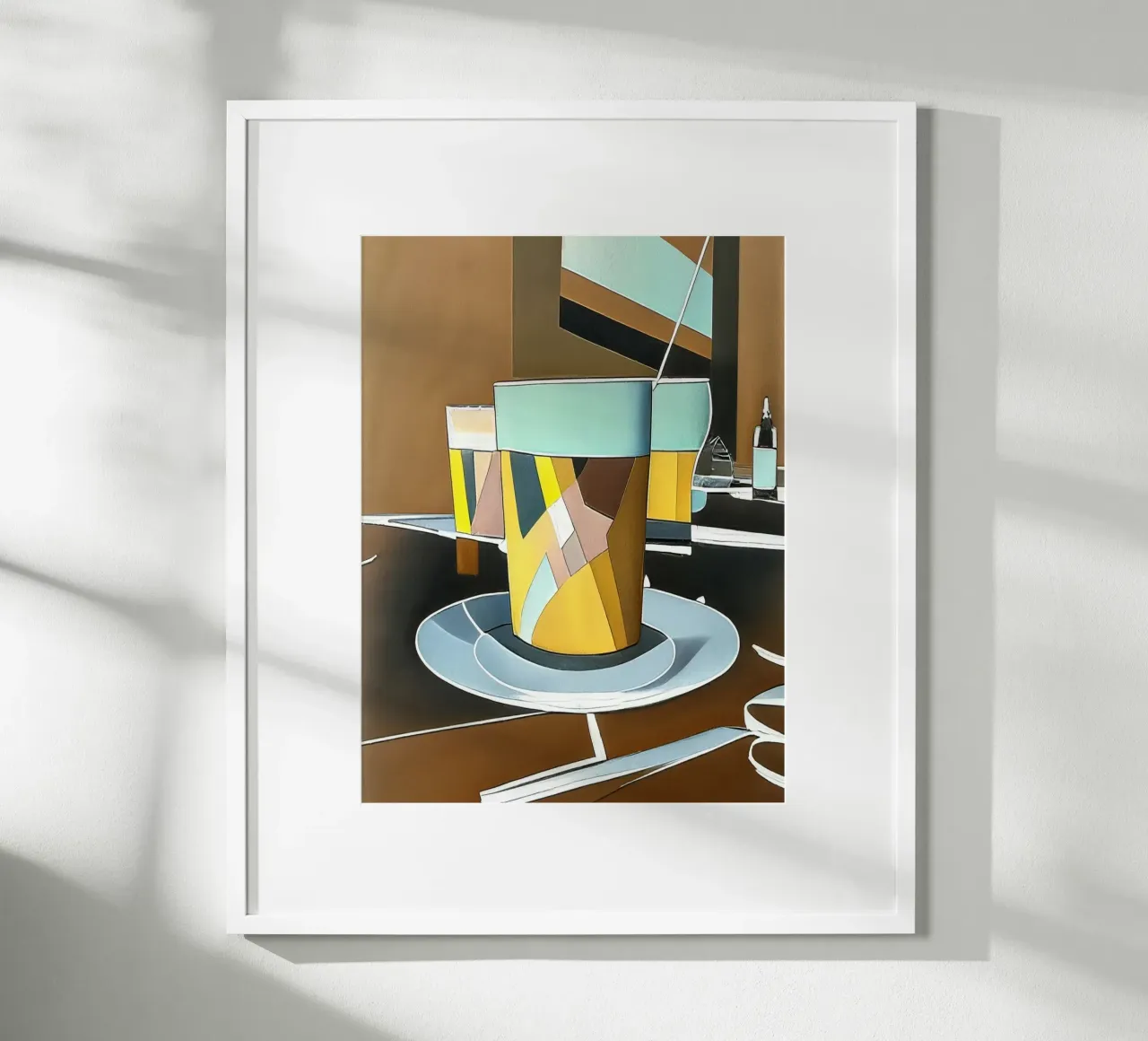 Latte Macchiato poster con telaio in legno da Abstract Art by LK