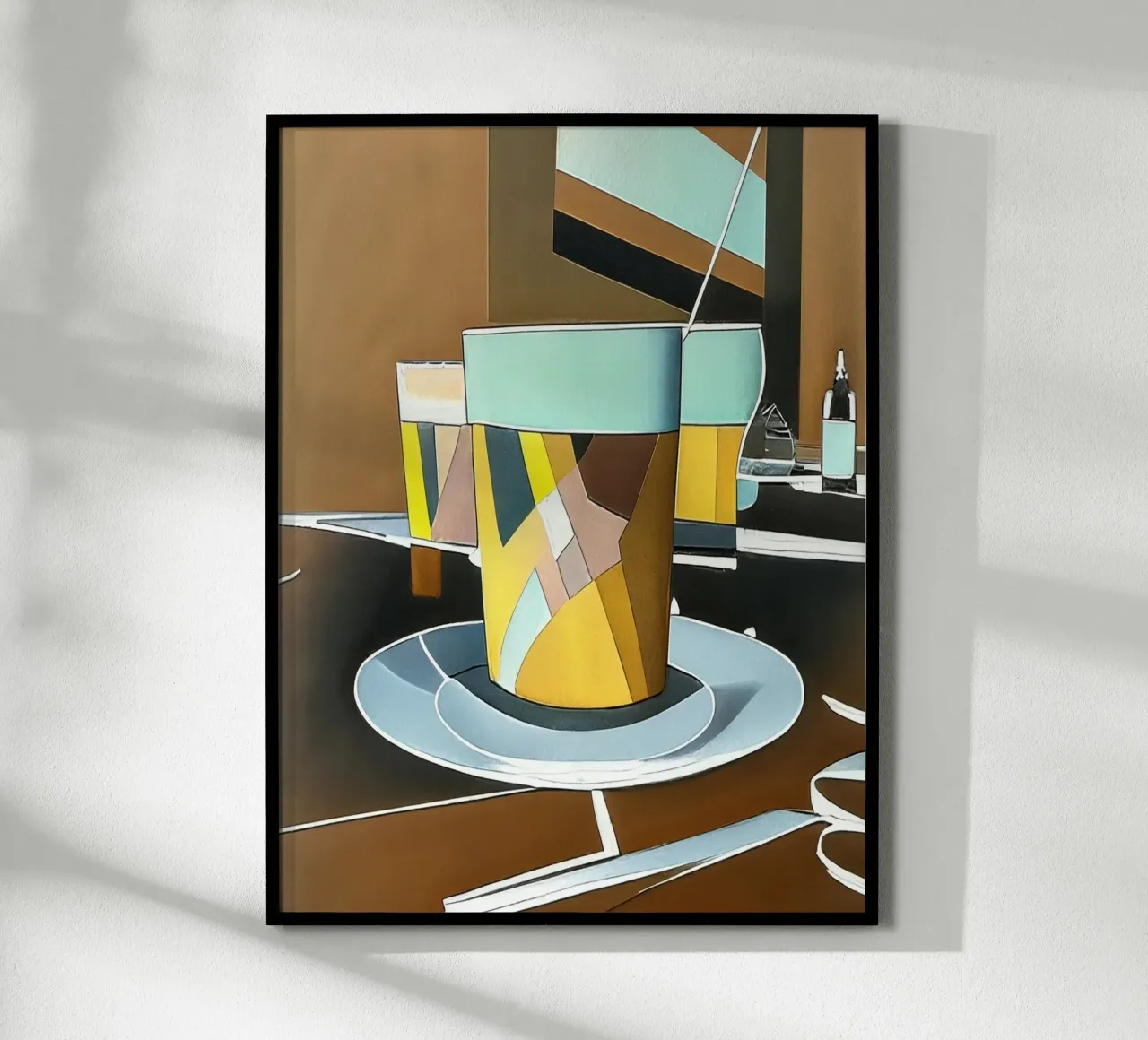 Latte Macchiato poster con telaio in legno da Abstract Art by LK