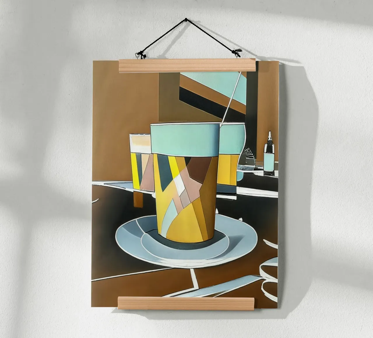 Latte Macchiato poster con telaio in legno da Abstract Art by LK